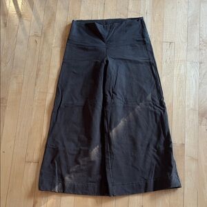 Dark Brown wide leg pants in thick cotton